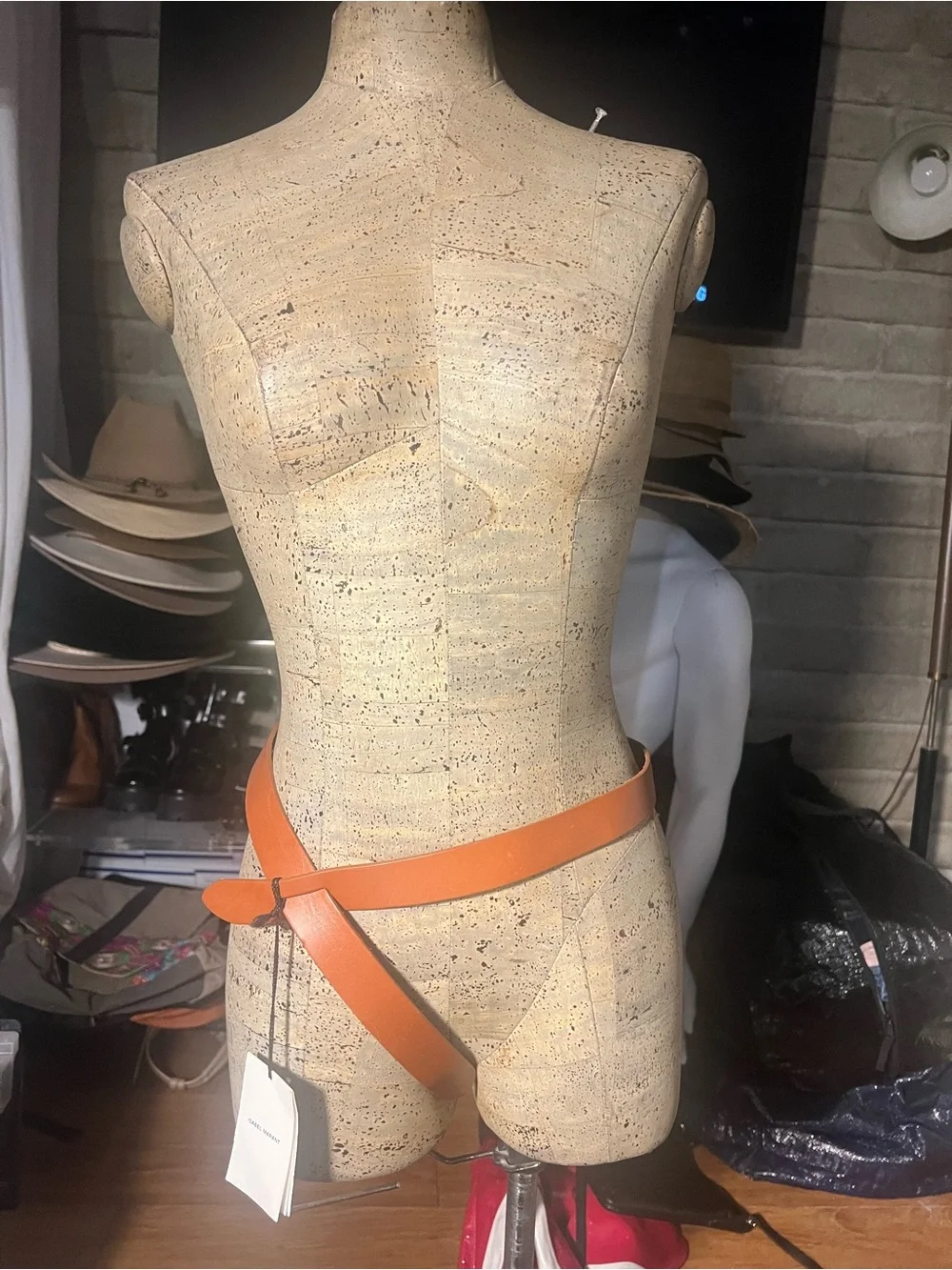 Isabel Marant Lecce Orange Leather Waist Belt.